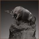 Auroch Echoes ~ (aurochs bull) Wyoming Black Granite   33”h  x  28”w  x  22"d 